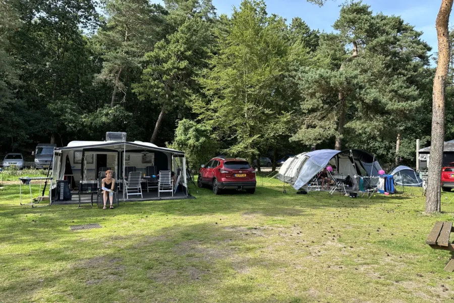 Camping Veluwe Kampeerplaats met prive sanitair Vink 13